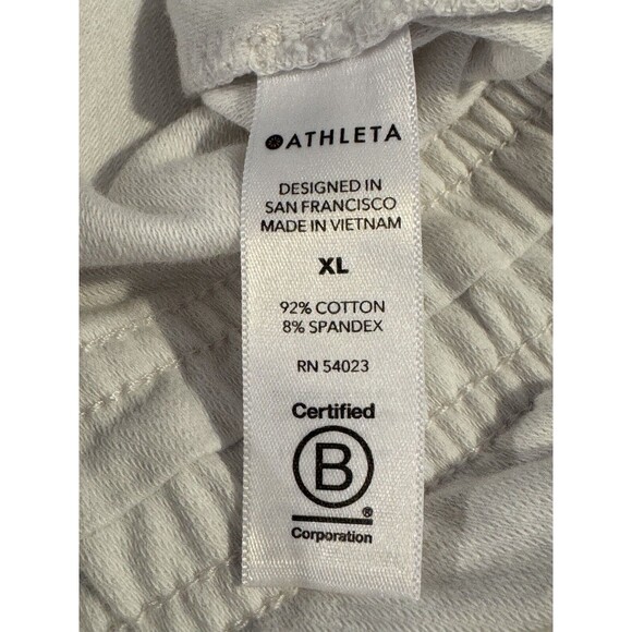 Athleta Women's Romper White Sleeveless Shorts Cinch Waist Size XL - Picture 10 of 13